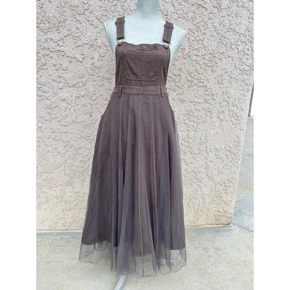 Renaa Overall Tulle Pinafore Dress Womens Small Whimsigoth Whimsical Goth Earthy - Picture 2 of 8
